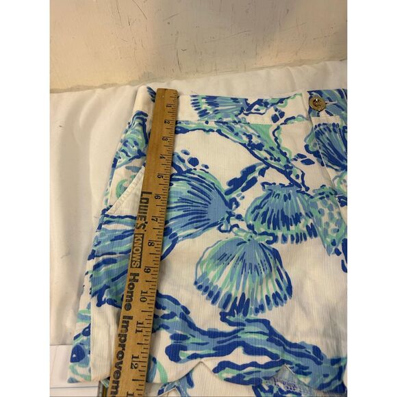Lilly Pulitzer Shorts size 8 Scalloped Buttercup Blue Green Seashells - Picture 10 of 10